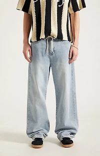 Pacsun Blake Extreme Baggy Jeans Drawstring Light Indigo
