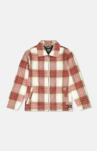 WeSC Red Full Zip Flannel Jacket