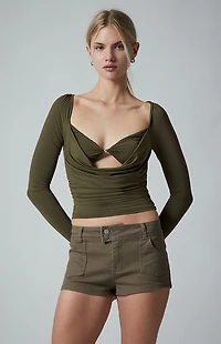 Third Charm Twill Low Rise Shorts