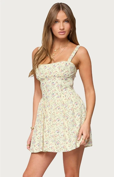 Edikted Sadee Ruched Floral Mini Dress
