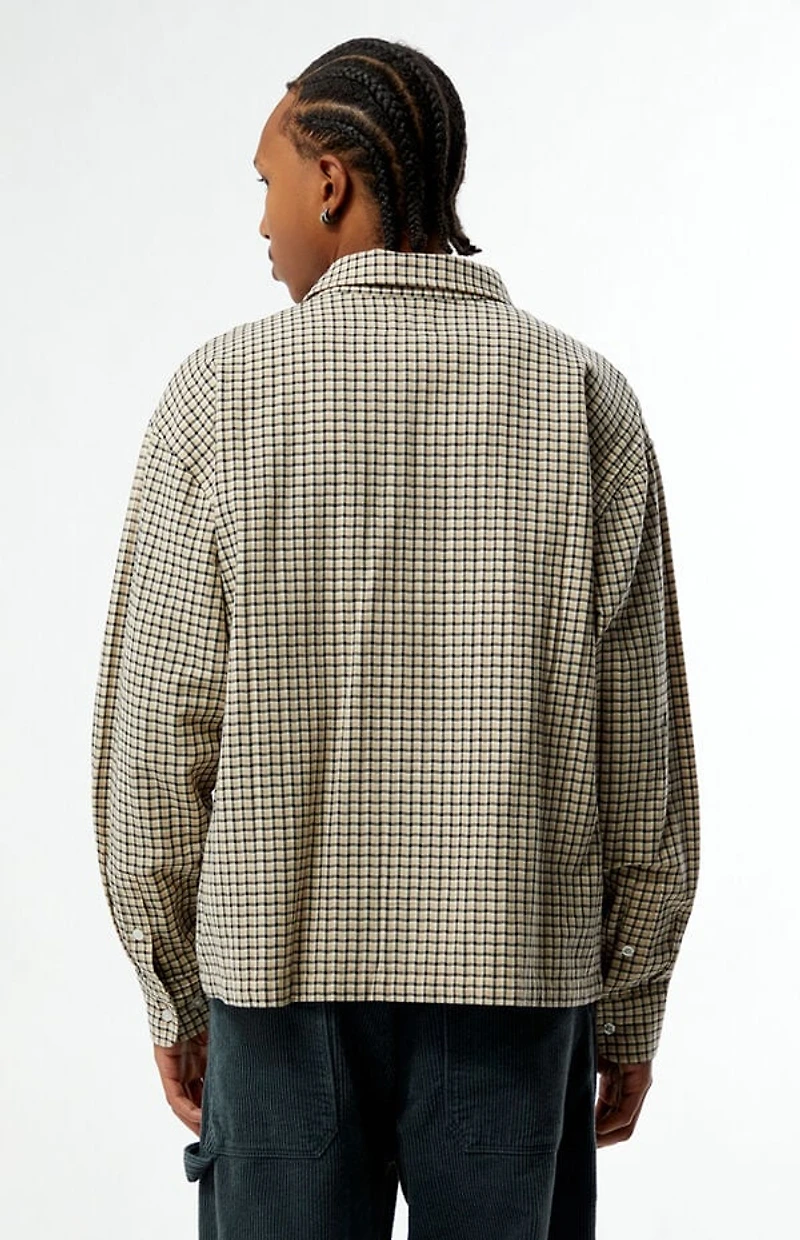 Pacsun Plaid Cropped Flannel Long Sleeve Shirt