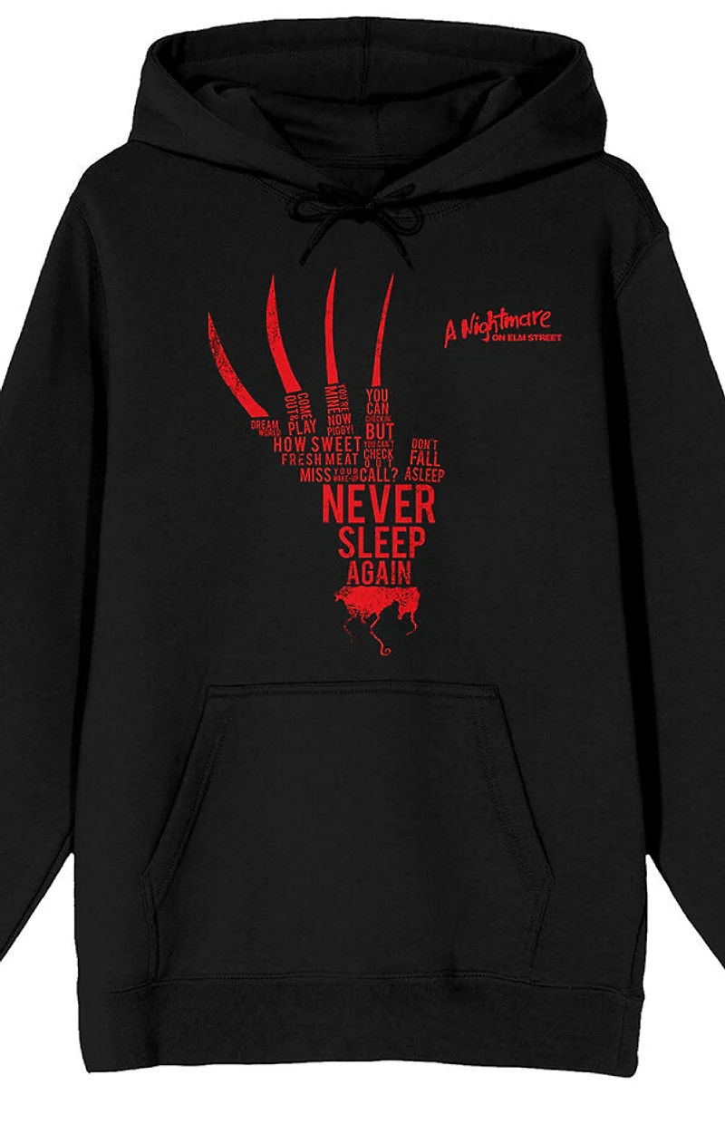 Nightmare on Elm Street Never Sleep Again Hoodie