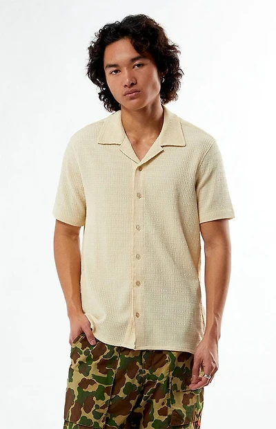 Pacsun Tan Pointelle Camp Shirt