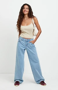 Pacsun Zoe Low Rise Girlfriend Jeans Light Blue Wash