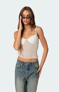 Edikted Lidia Sheer Mesh Bra Top