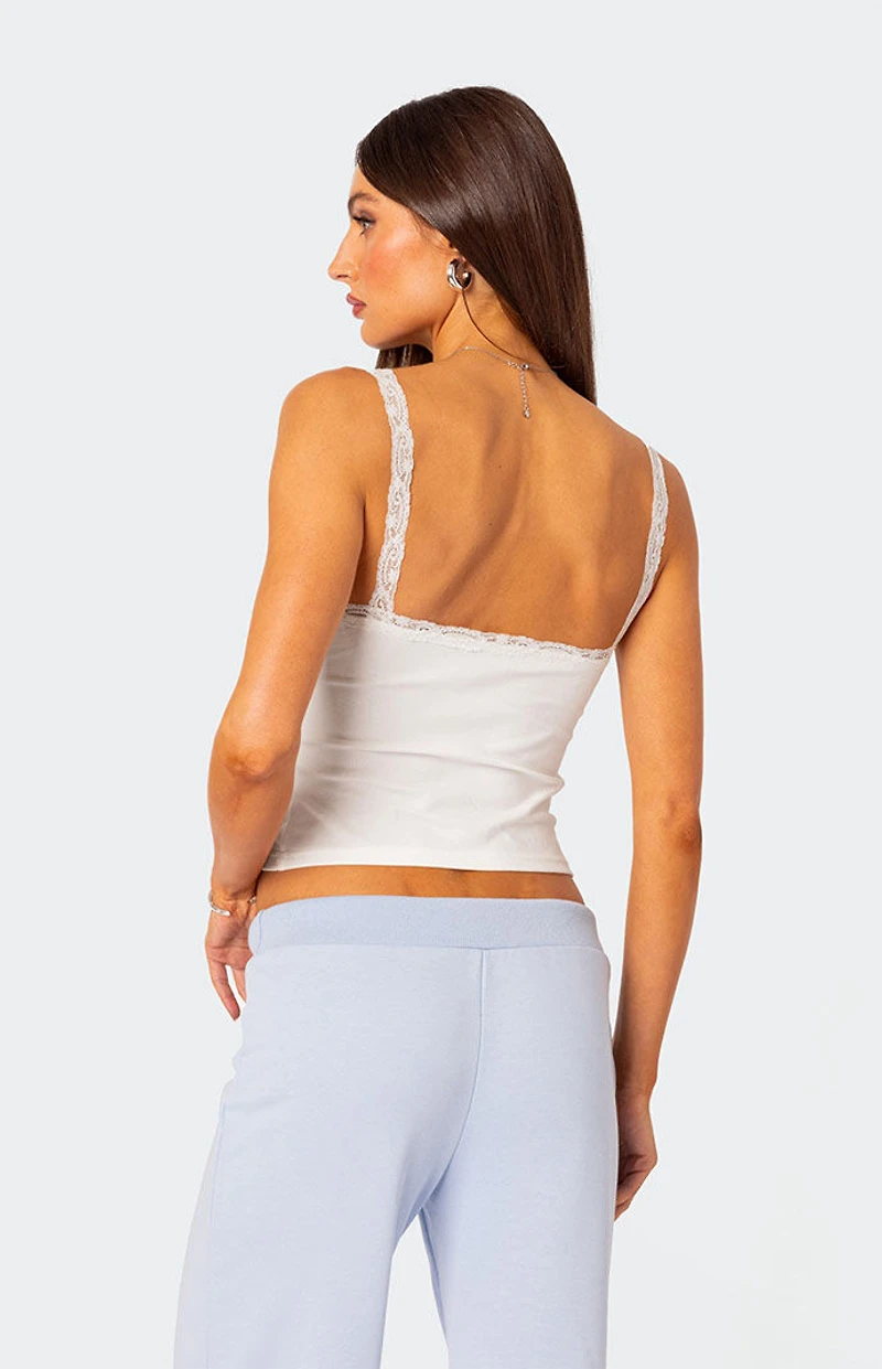 Edikted Amilia Lace Trim Tank Top