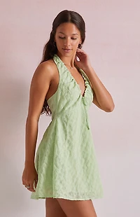 Beverly and Beck Sarah Tie Back Halter Mini Dress