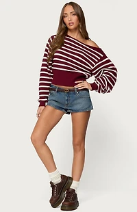Edikted Mika Off Shoulder Oversized Sweater
