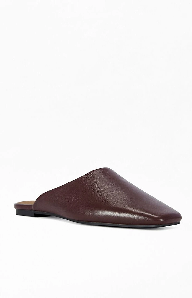 AZALEA WANG Women's Raphael Chocolate Leather Flats