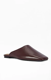 AZALEA WANG Women's Raphael Chocolate Leather Flats