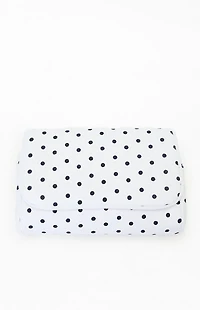 John Galt White Polka Dot Makeup Bag