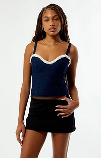 Your Favorite Atlas Denim Fringe Corset
