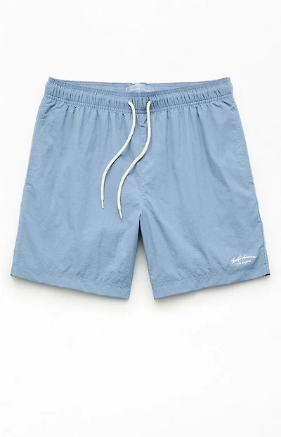 Pacsun Blue Collegiate Solid 6.5" Swim Trunks