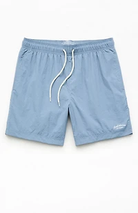 Pacsun Blue Collegiate Solid 6.5" Swim Trunks