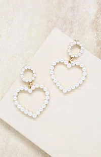 Ettika Loving Pearl Heart Earrings