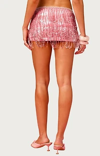 Edikted Disco Barbie Sequin Mini Skirt