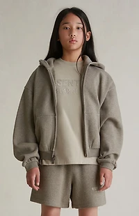 Fear of God ESSENTIALS Kids Homestead Heather Full Zip Fleece Hoodie