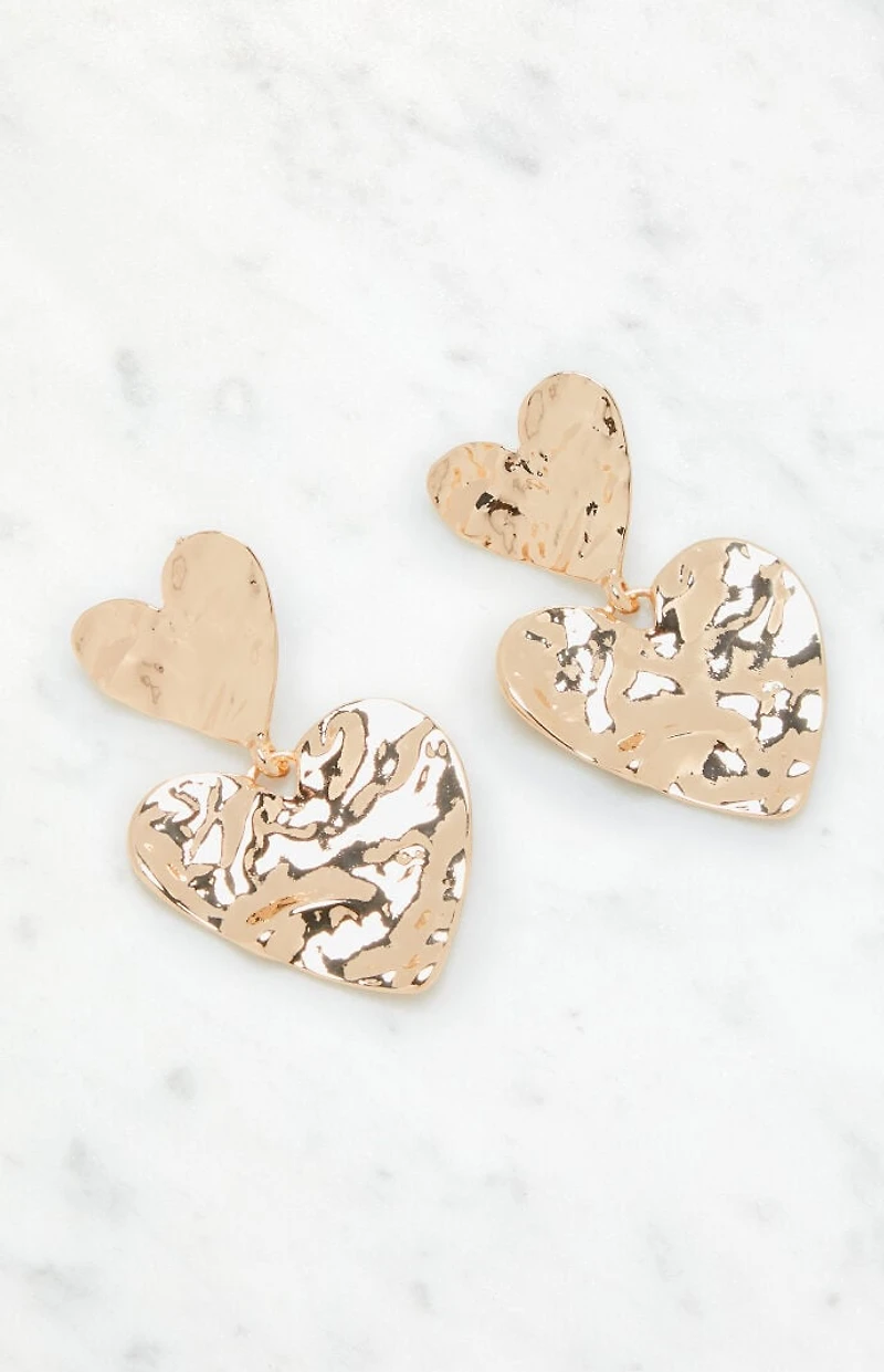 LA Hearts Chunky Heart Drop Earrings