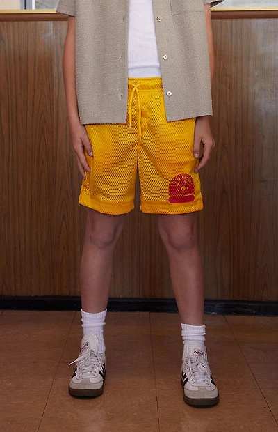 Pacsun Kids Club Pac Gold Mesh Soccer Shorts