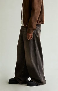 Pacsun Ryder Ultra Baggy Jeans Washed Dark Brown