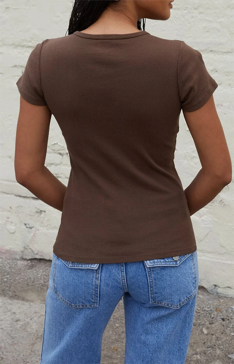 John Galt Brown Hailie Short Sleeve Top