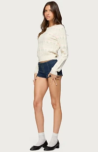 Edikted Emerie Flower Textured Knit Sweater