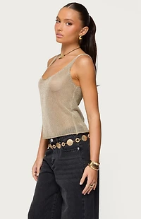 Edikted Meena Shiny Knit Tank Top