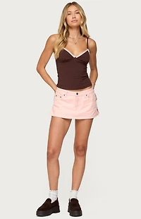 Edikted Ruelle Contrast Frill Tank Top