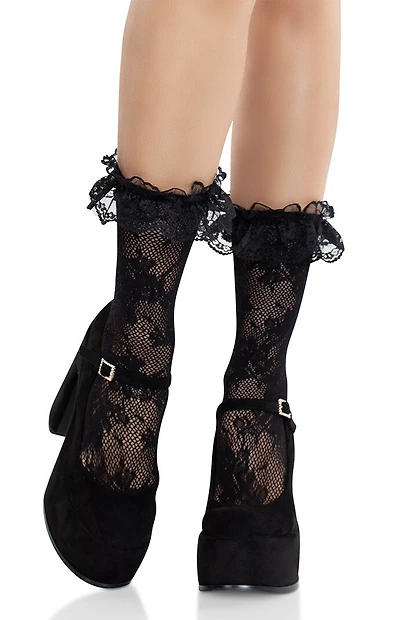 Leg Avenue Costume Blossom Lace Ankle Socks