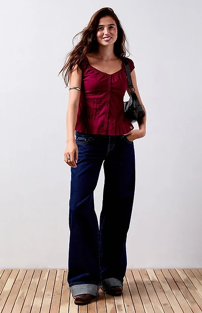 Your Favorite Carla Ruched Button Up Top
