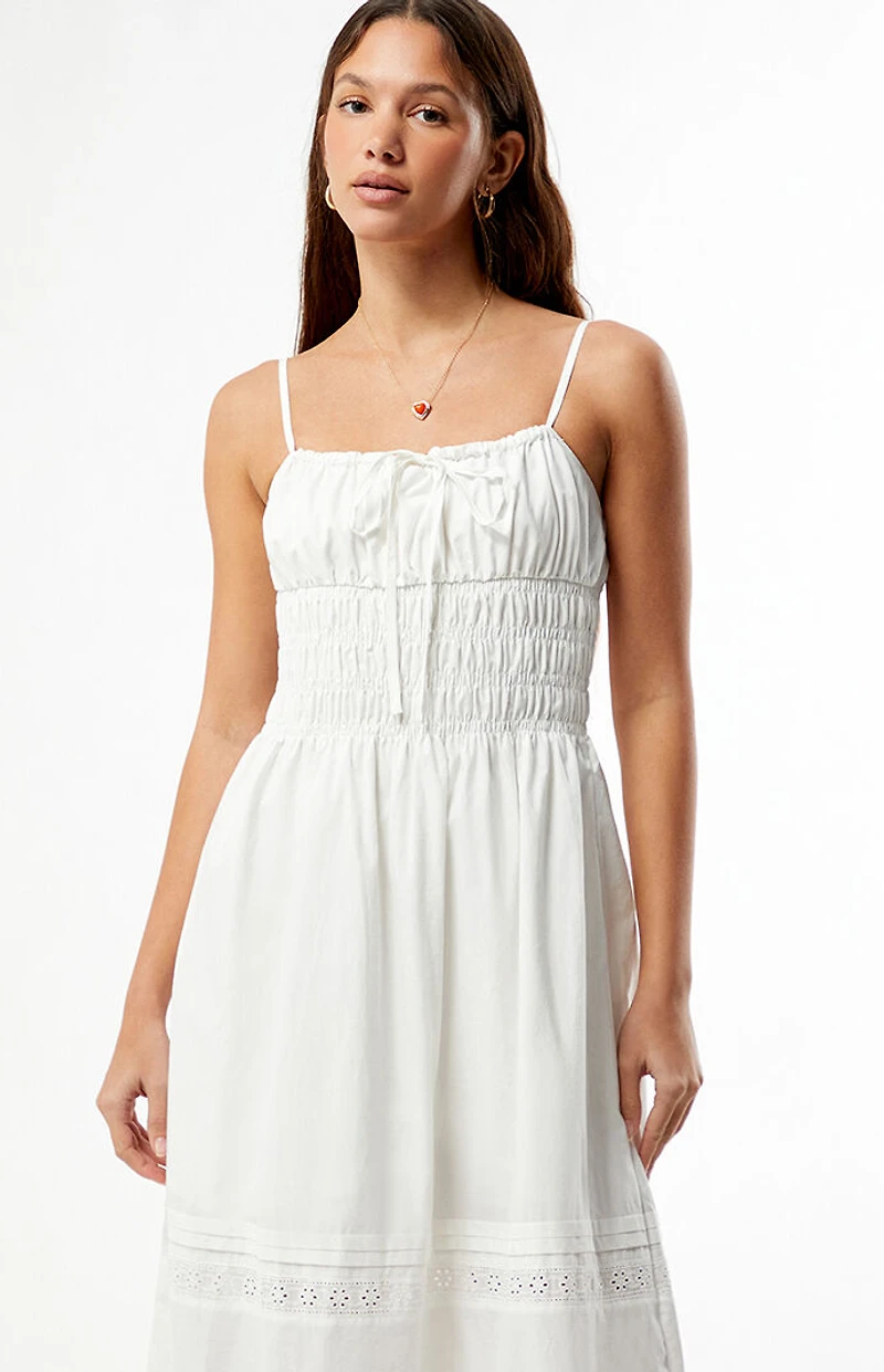 Rhythm Broderie Lace Gathered Maxi Dress