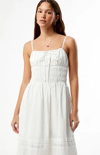 Rhythm Broderie Lace Gathered Maxi Dress