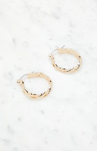LA Hearts Braided Medium Hoop Earrings