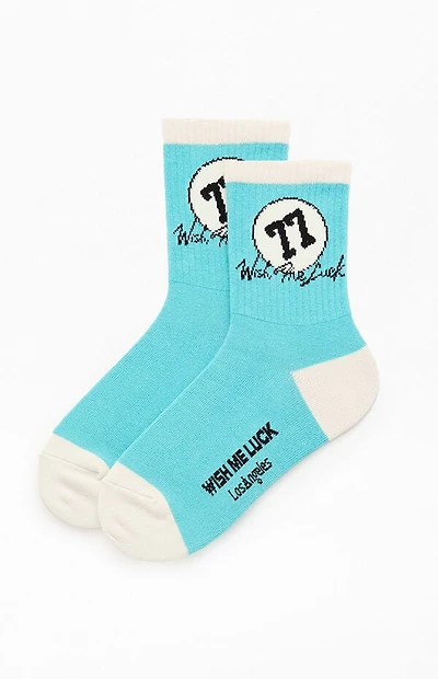 WISH ME LUCK Sevens Track Crew Socks