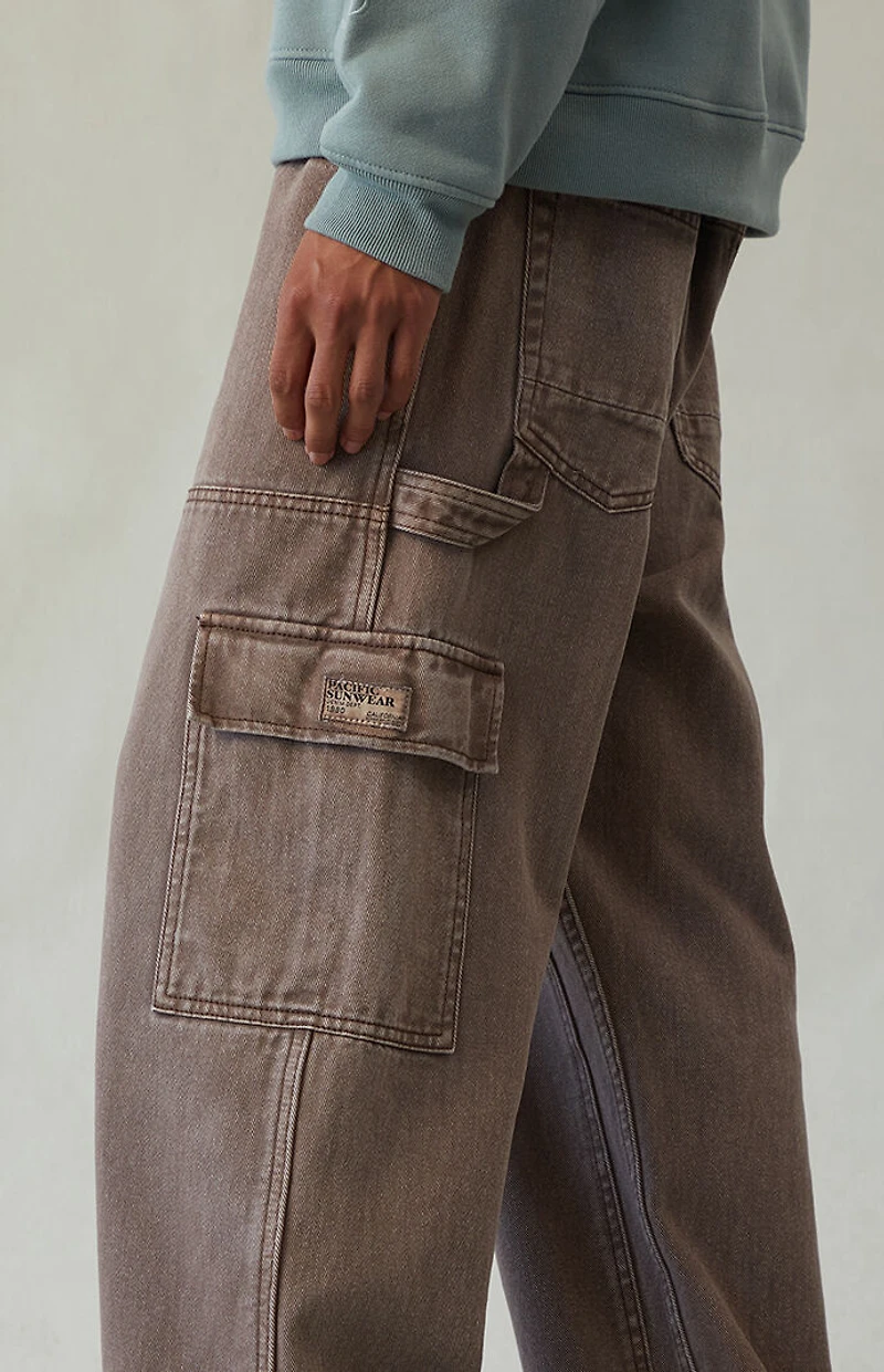 Pacsun Dylan Baggy Jeans Cargo Carpenter Washed Brown