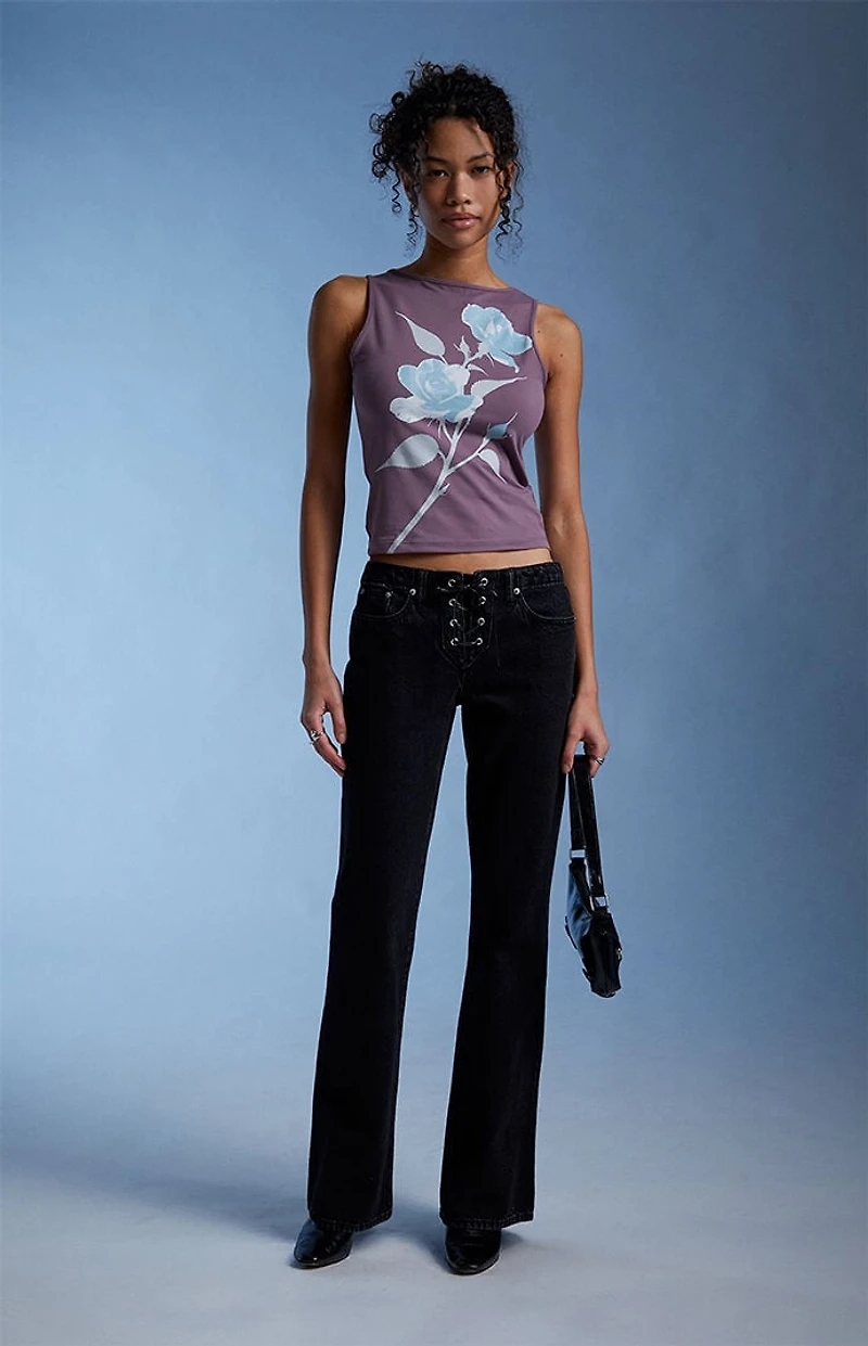 Third Charm Rose High Neck Tank Top