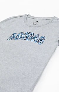 adidas Kids Essential Heather Gray Floral T-Shirt