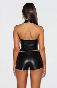 Tiger Mist Emerald Faux Leather Shorts