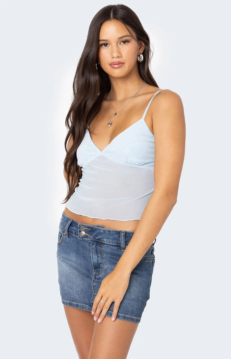 Edikted Serafina Sheer Mesh Tank Top
