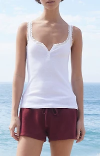 John Galt Melange Amaya Lace Tank Top