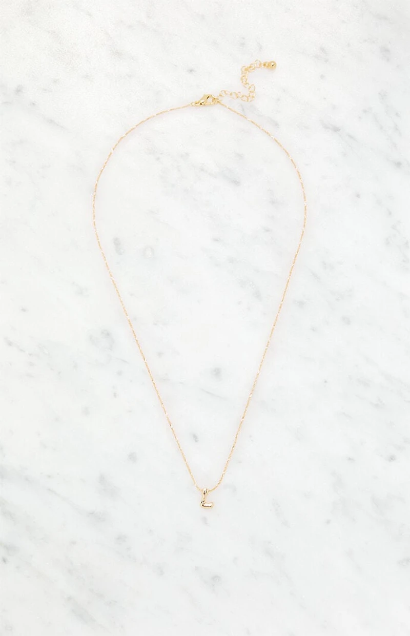 LA Hearts L Initial 14K Gold Plated Necklace
