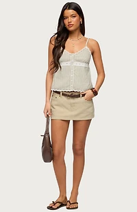 Edikted Elodie Lacey Striped Tank Top