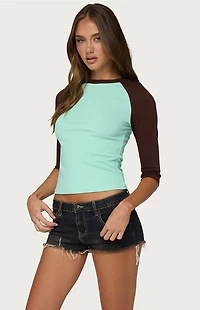 Edikted Irva Contrast Raglan Top