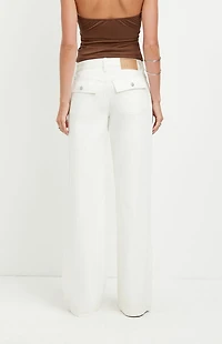 Pacsun Casey Low Rise Baggy Jeans Contrast Stitch White