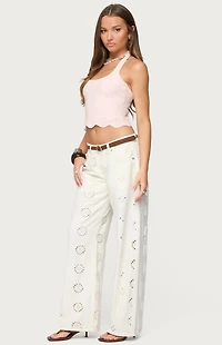 Edikted Jazmyn Scalloped Halter Top