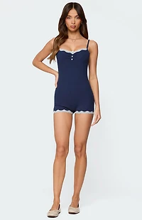 Edikted Juni Henley Ribbed Romper