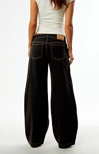 Pacsun Kaia Ultimate Low Rise Baggy Jeans Contrast Stitch Black