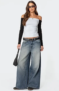 Edikted Contrast Off Shoulder Top