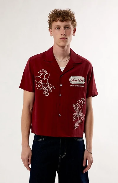 Pacsun Red Cherry Sweet Core Camp Shirt