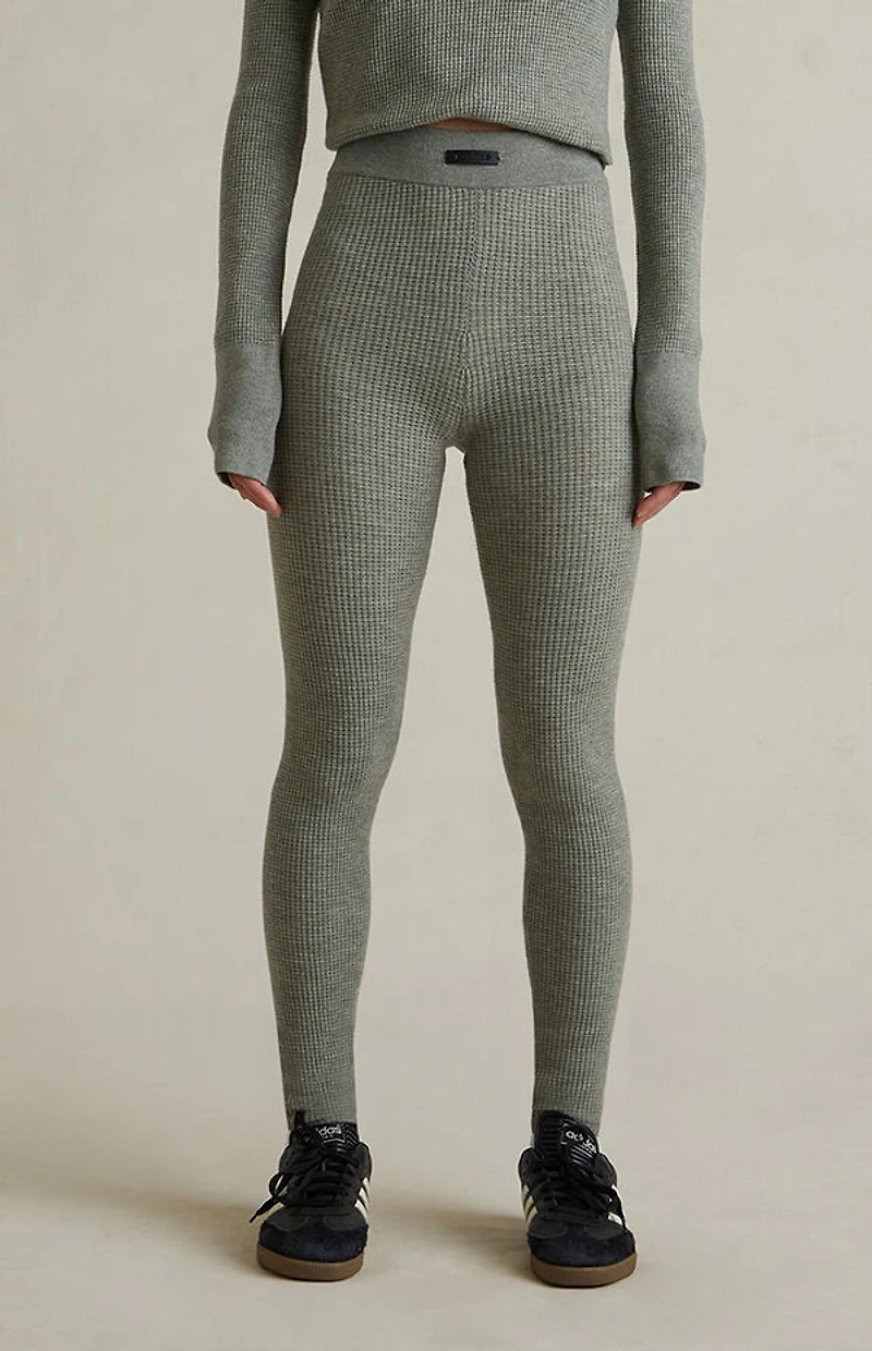 Fear of God ESSENTIALS Women's Concrete Heather Waffle Knit Leggings
